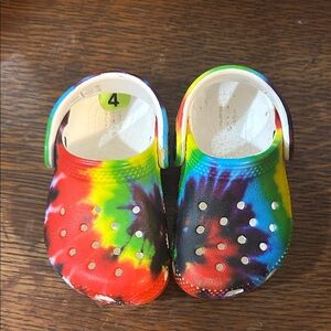 Tie die baby Crocs